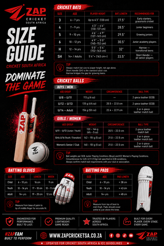 ZAP Future Stars Kit — Complete Junior Cricket Kit Including Helmet (Boys/Girls)